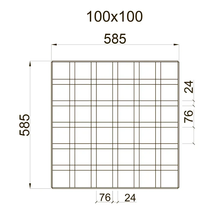 Заказать подвесной потолок Грильято GL-24 ячейка 100х100 мм