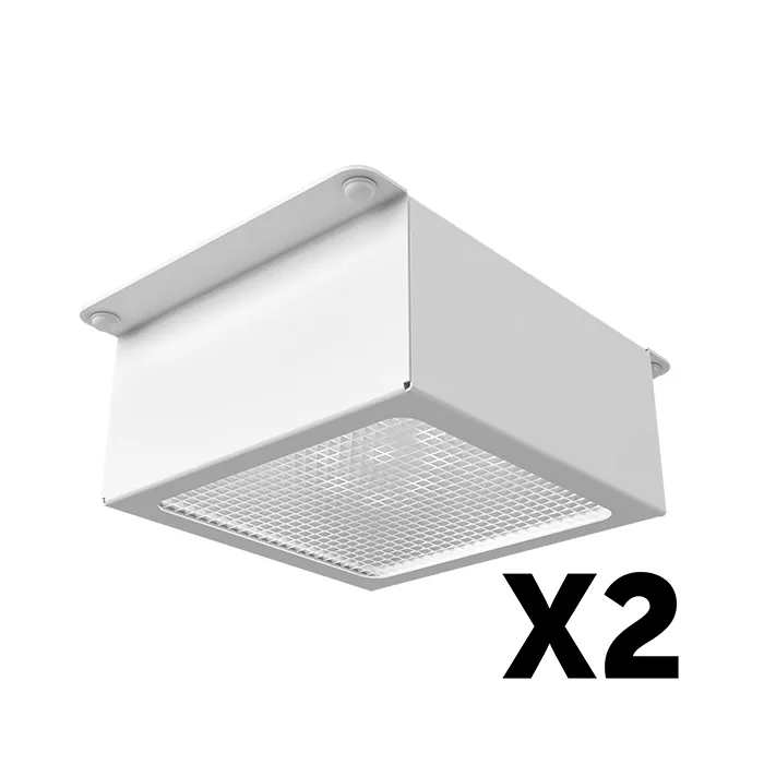 Комплект светильников Грильято Тетрис x2 для ячейки 100х100 20Вт 5000К Микропризма Белый
