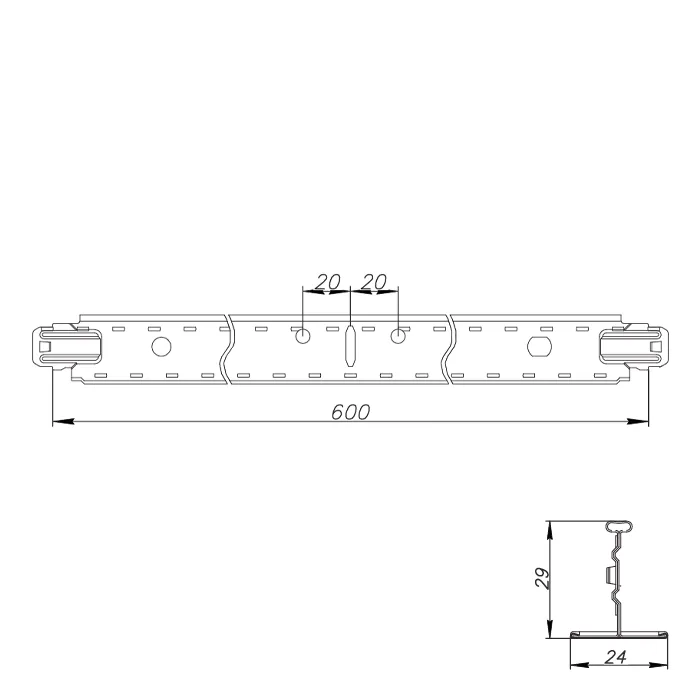 Подвесная система Албес T-24 ЕВРО белый матовый L=600 мм